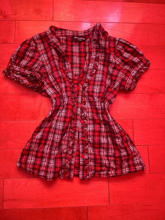 Streetwear Society Tops - Streetwear Society Red Black Plaid Button-Up Shirt